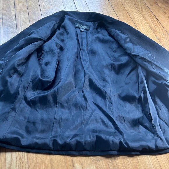 Lafayette 148 New York Size 10 Petite Black Wool Peak Lapel Fitted Blazer Jacket - Picture 5 of 16